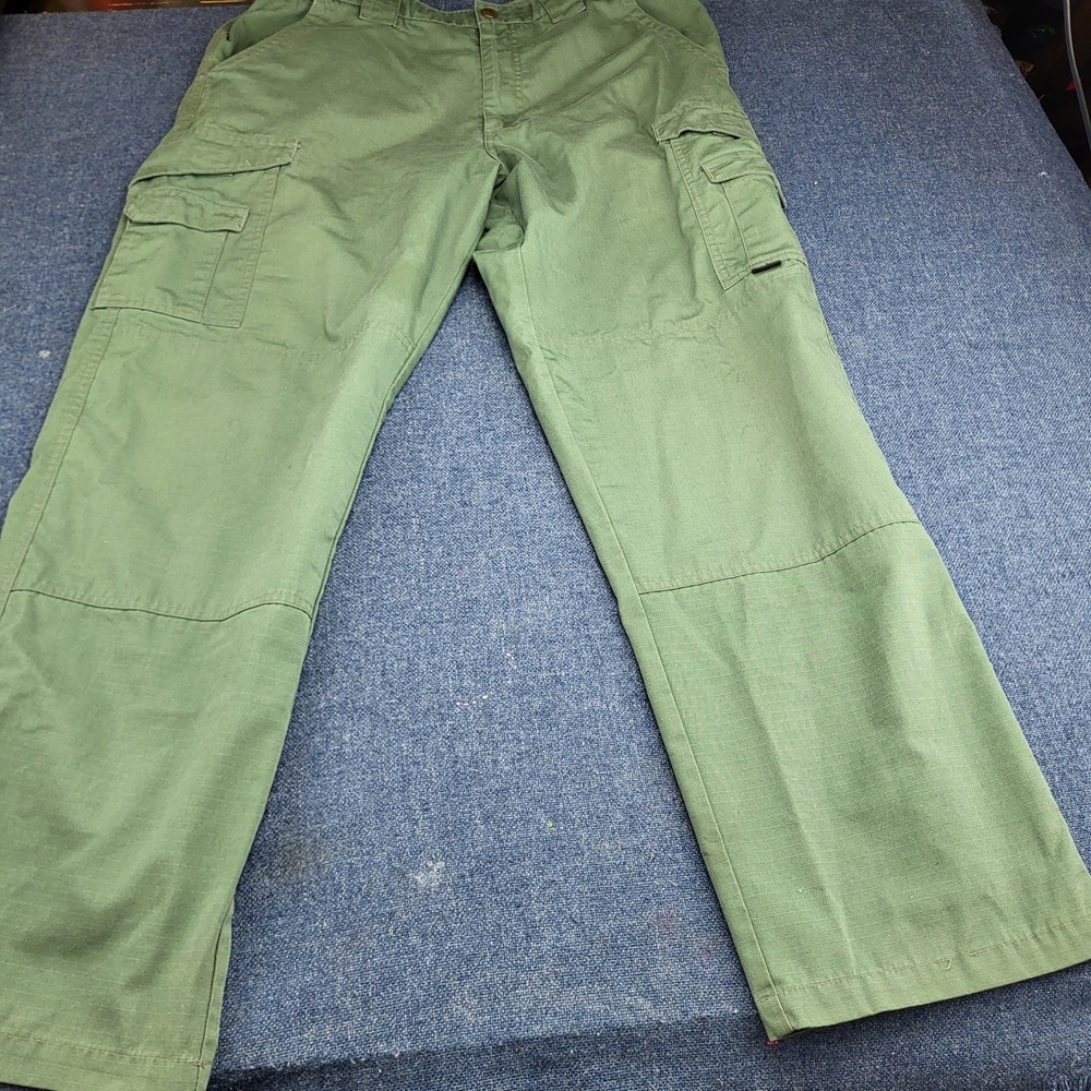 Tru-Spec Mens 34x32 Tactical Cargo Pants Olive Green Ripstop Work Hiking Pockets